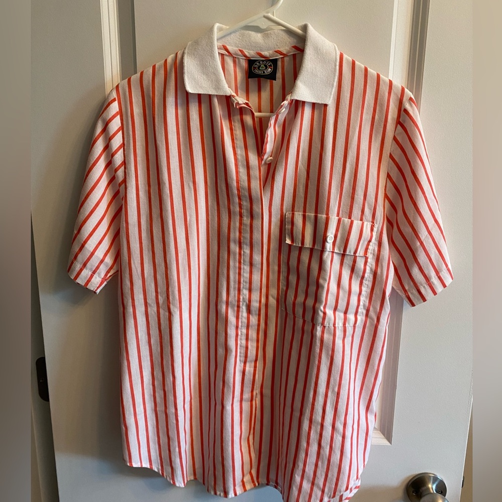 Vintage Stripe Yacht Club Button Shirt
